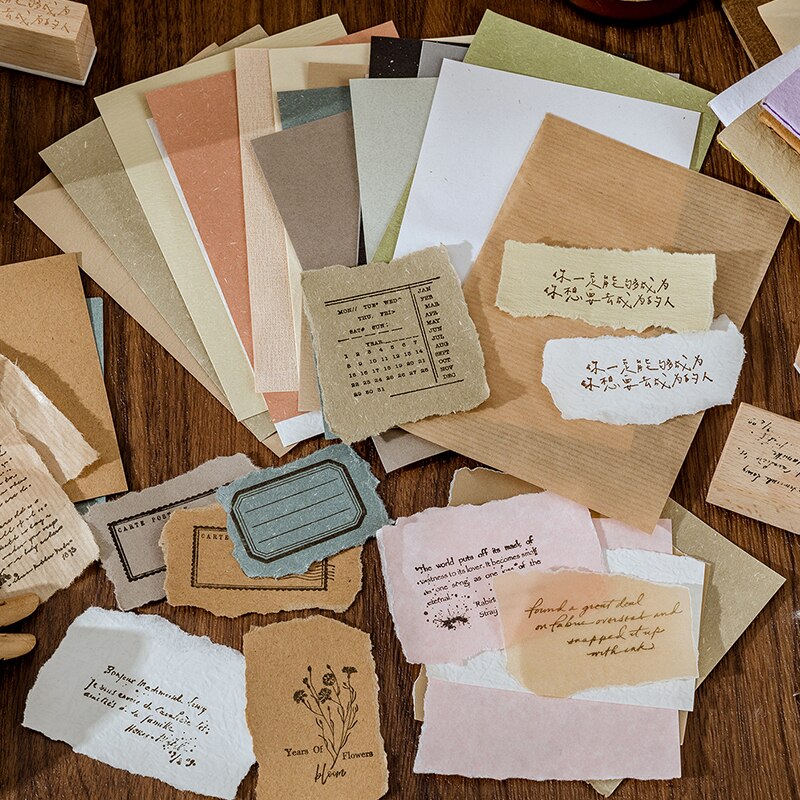 Páginas de libro en blanco para manualidades, papel de álbum de recortes, planificador de diario, Vintage, decorativo, DIY, 40 unids/lote