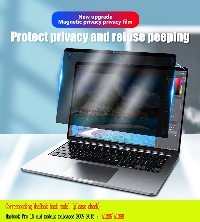 Magnetische Privacy Filter Anti Spy Huisdier Schermen Beschermfolie Voor Macbook Oude Pro15 Inch A1398 A1286 Release ~
