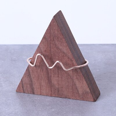 Black Walnut Triangle Bracelets Bangle Display Holder Jewelry Display Blocks Earrings Ring Pendant Showcase: Height 11.5cm