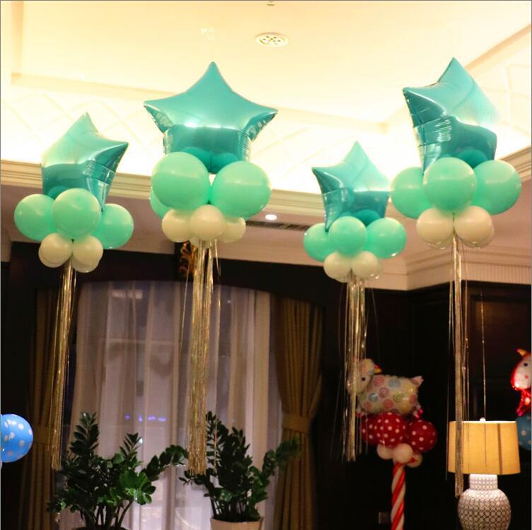 18-Inch Hartvormige Tiffany Blauw Aluminiumfolie Ballonnen Trouwzaal Decoratie En Opstelling Van Liefde Aluminiumfolie ballonnen