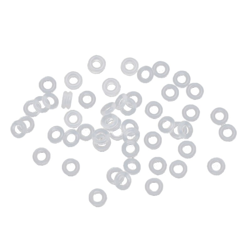 100Pcs Silicone Rubber Stoppers Ring Bead Charms Bracelets Compatible for Use Alone or with Clip Lock Spacer Charm Beads: 4mm