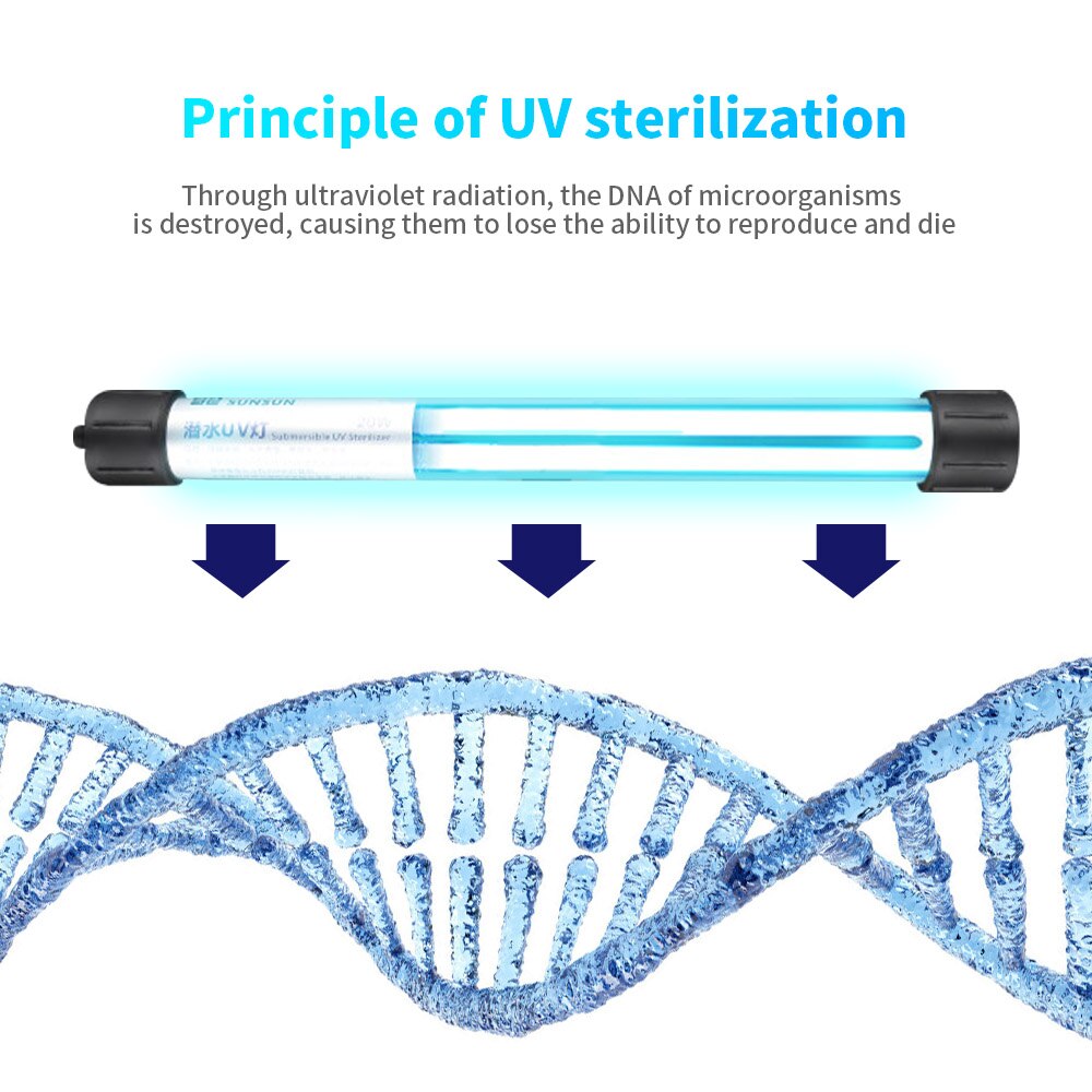 Aquarium Submersible Aquarium UV lampe germicide Quartz verre sous-marin purificateur temps stérilisateur ue/US/royaume-uni Plug animal de compagnie Supplie