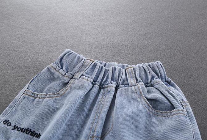 Pantalones vaqueros con agujero roto para niños y niñas, jeans rasgados, informales, sueltos, para primavera y verano,