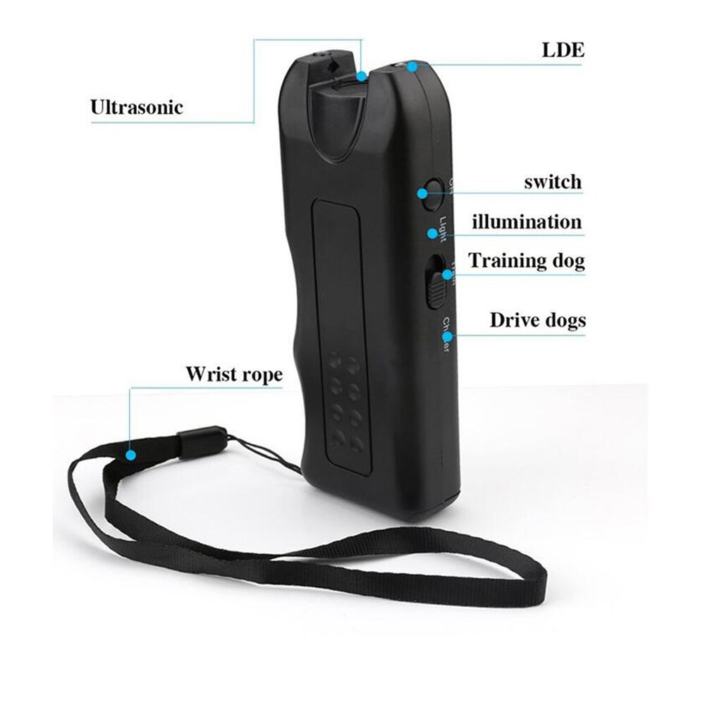 Répulsif à ultrasons pour chiens, appareil Anti-aboiement pour l&#39;entraînement à longue Distance, avec lumière LED, ,