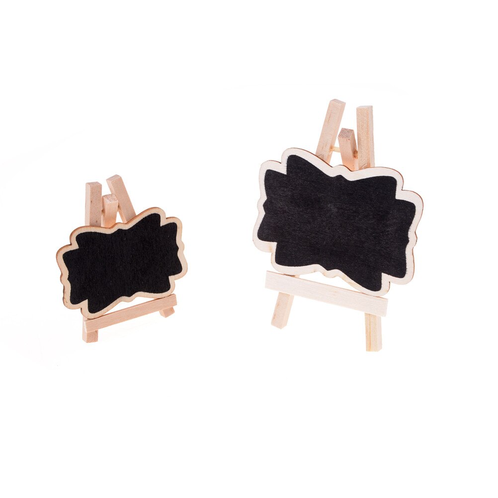 10Pcs/Pack Mini Lace Blackboard Chalkboard Wooden Blackboard Price Stand For Year Party Christmas Wedding Decoration