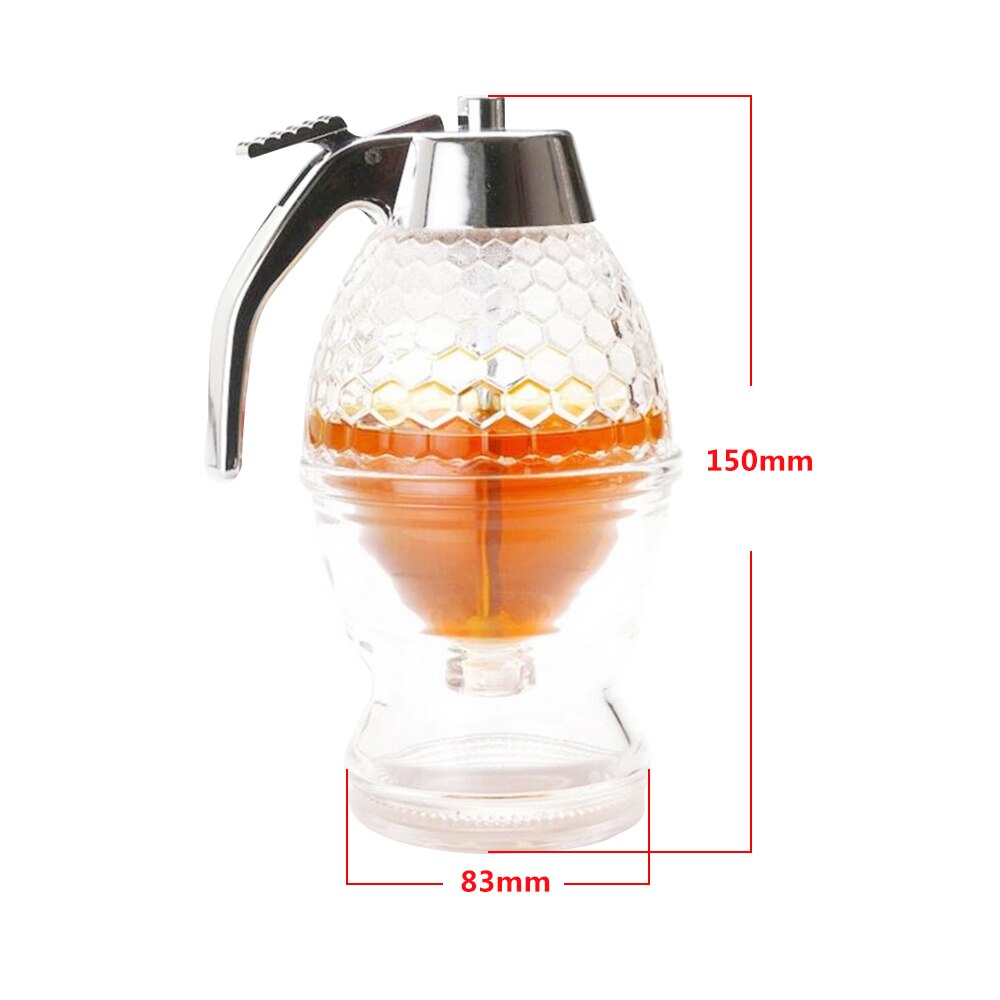 Glass Crystal Honey Dispenser Transparent Honey Storage Container Bottle 2