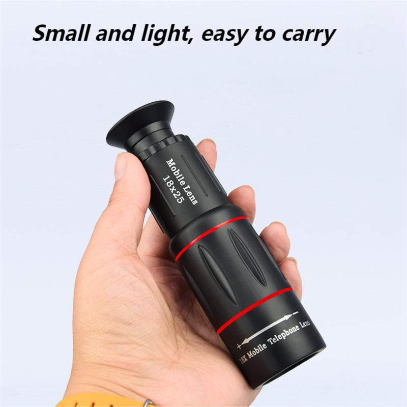 Lente teleobjetivo de un solo barril, cámara externa, adecuado para teléfonos móviles, telescopios, grabación de conciertos, 18 veces, 1pc