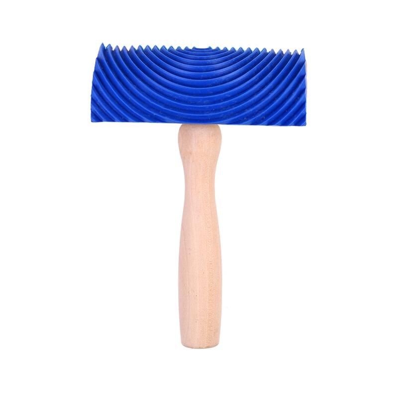 Manche en bois Imitation bois Grain pinceau pour papier peint liquide outil de décoration