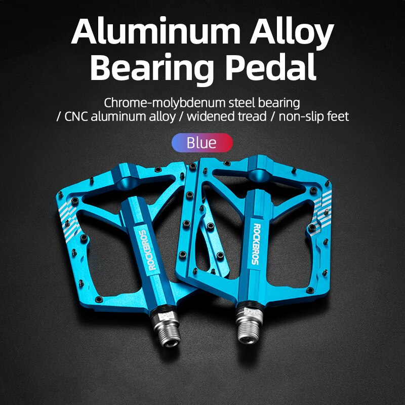 ROCKBROS Fahrrad Pedale Straße Mountainbike Pedal Kohlenstoff Fiber Aluminium Legierung Nicht-Unterhose Plattform Fahrrad Zubehör Flache MTB Pedale: 2018-12BBL