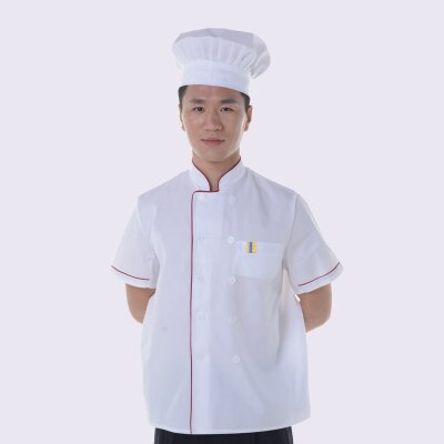 chef sombrero hotel uniforme chef uniforme restaurante sombrero cocinero uniforme chef ropa de trabajo servicio de comida: Black
