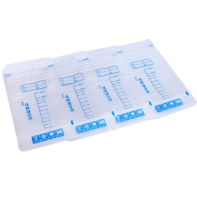 Sac de stockage de lait maternel de stockage de nourriture de bébé 5 pièces 250ml sacs de congélateur de lait mère lait sans BPA bébé sûr sacs d'alimentation alimentation