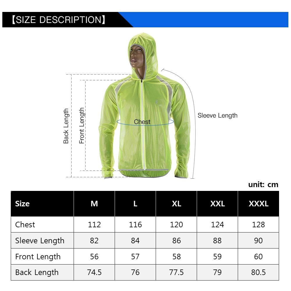 Waterproof Cycling Jacket Rainproof MTB Bike Wind Coat Road Bicycle Jacket Raincoat for Bicycle Equipment Clothing Unisex