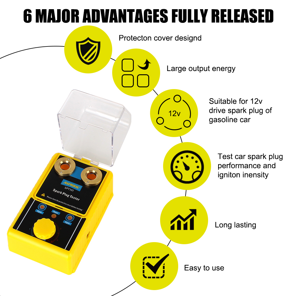 220V 110V Car Spark Plug Tester for 12V Vehicles Ignition Testers 2 Hole Spark Plug Analyzer Automotive Diagnostic Tool