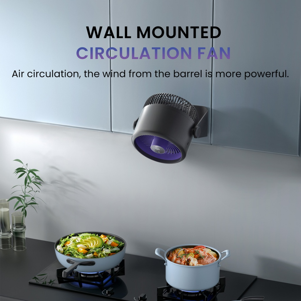 EDON E801 USB Air Circulation Fan Portable Ventilator Digital Display Electric Desktop Ceiling Fan Air Cooler for Home Kitchen