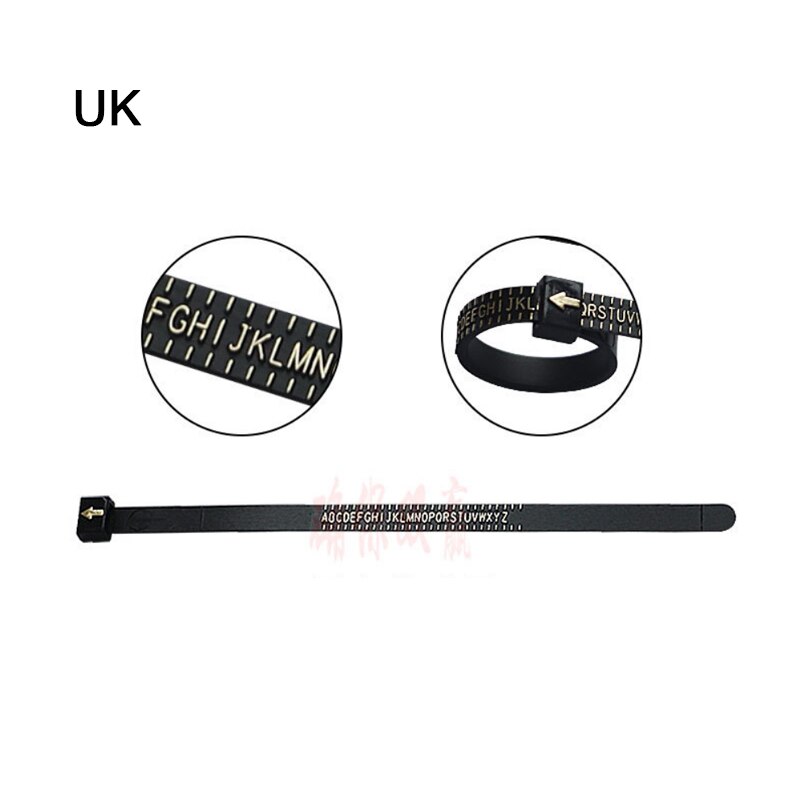Multisizer Ring Sizing Tools Gauge UK Size A-Z US Sizes Ring Measurement Ring Sizer Rule Tools Jewelry Accessory Measurer: UK Black