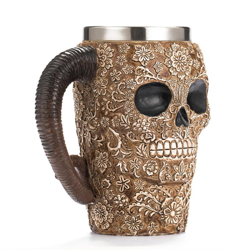 Coffee Cup Pattern Skull Claw Mug Multifunctional Personality Home Beer Mug 3D Ghost Head Water Mug: 2pcs