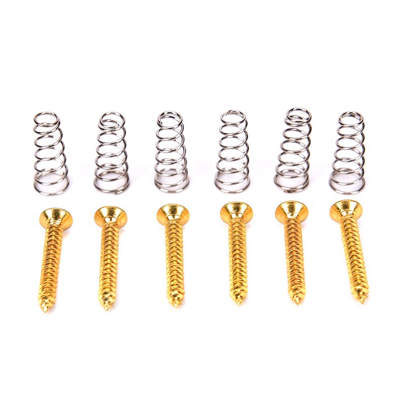 6pcs Electric Guitar Single Coil Pickup Mount Height Screw with Spring 23mm*5mm Guitar Screws Springs Guitarra Tornillo Resorte