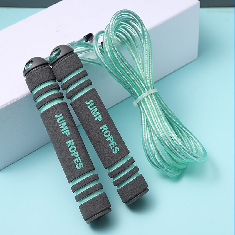 Crossfit Jump Ropes Skip Rope Calorie Consumption Fitness Body Building Exercise Jumping Rope Exercise at home: Green iron