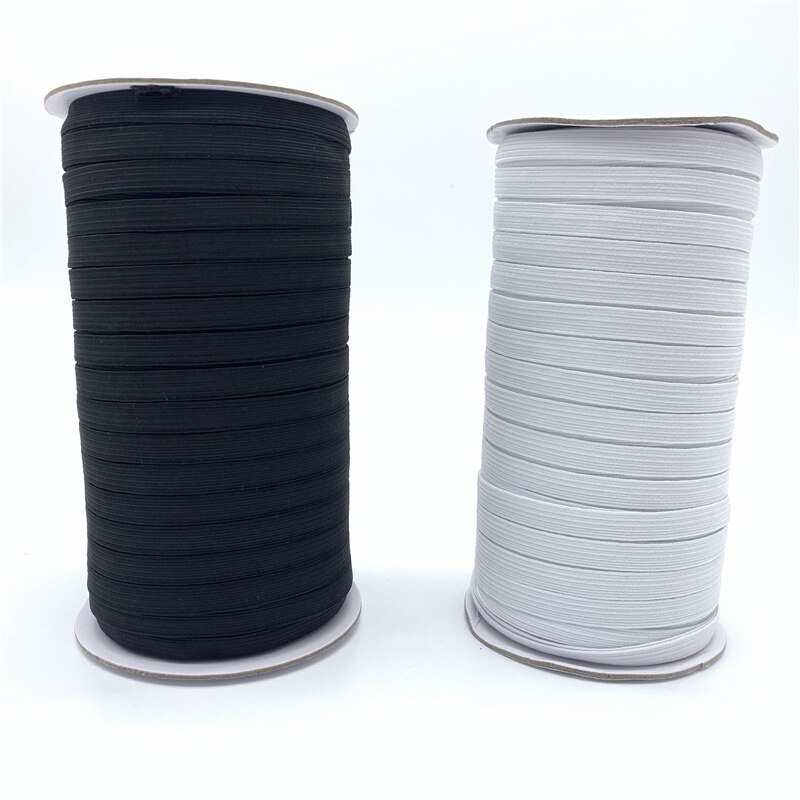 3/5/6/8/12mm, 100/200 yardas, cinta elástica de costura de alta elasticidad, banda elástica de Spandex, cinta de ajuste de tela de coser bricolaje, accesorios de ropa