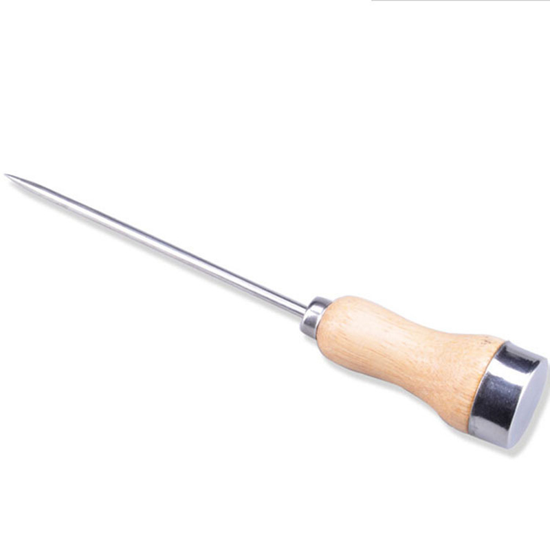 Ice Pick Punch Stainless Steel Safety Wooden Handle Kitchen Tool Manual Non-Slip Ice Crusher Portable Bar Carving Tools N H3
