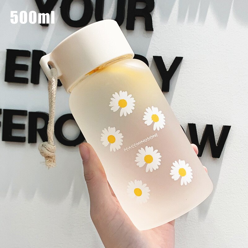 500Ml Margarita pequeña botella de agua de plástico botella de agua congelada portátil de agua potable de Camping al aire libre botella de termo: Matte style B
