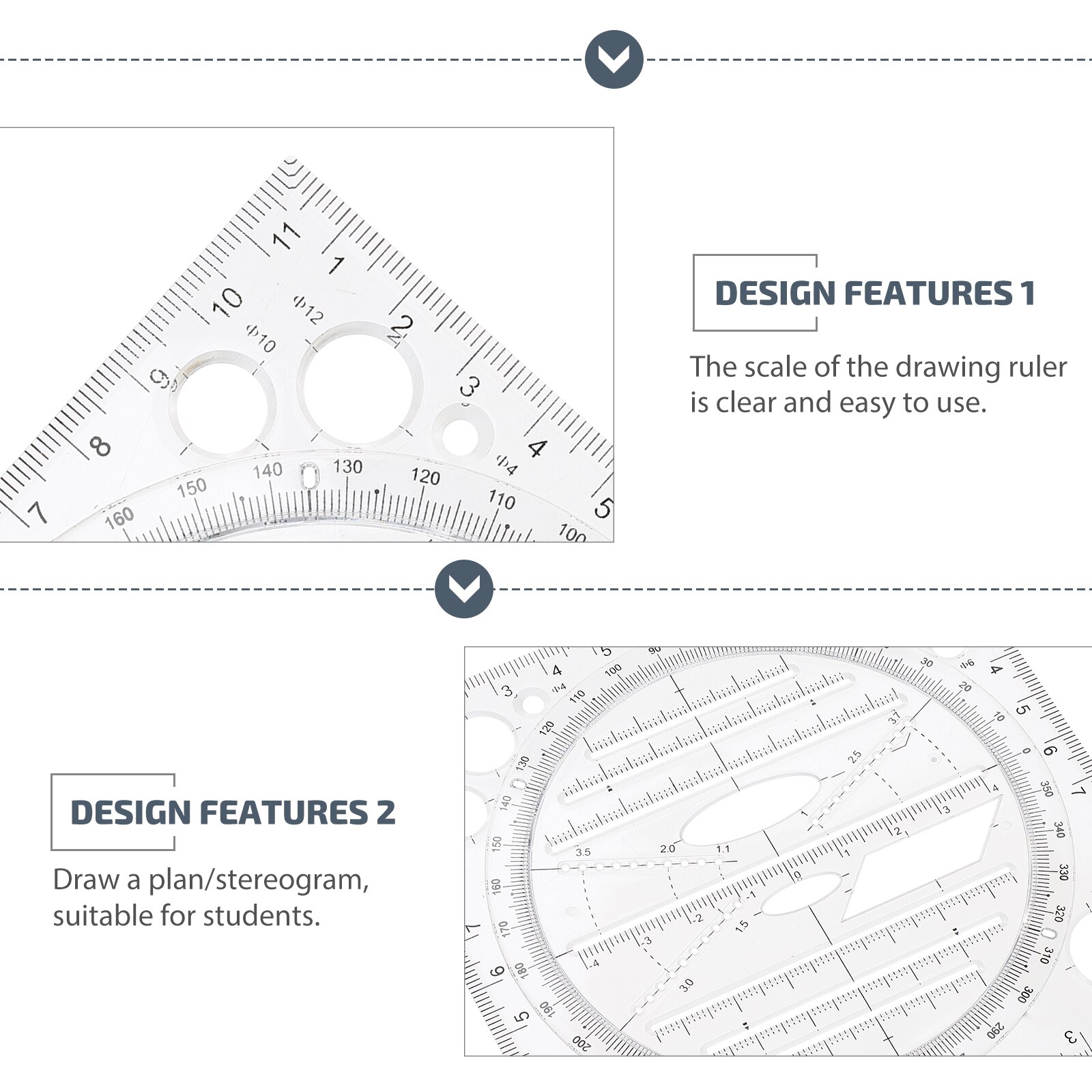 Measuring Ruler Protractor School Drawing Ruler Drawing Template Measuring Tool