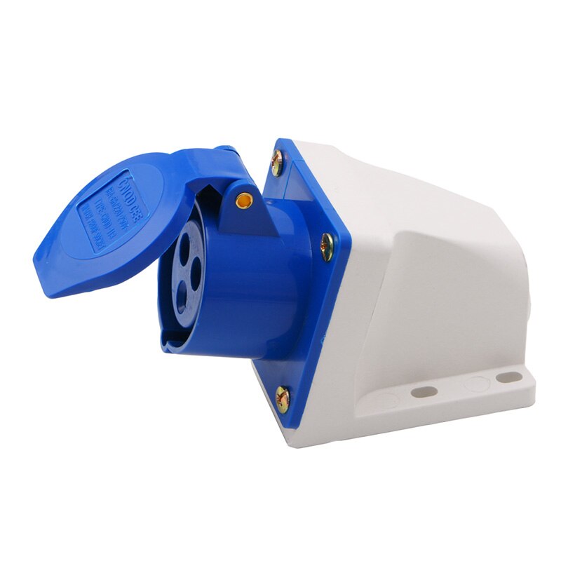 16 amp 3 ben industristik+stik 220-250v vejrbestandige  ip44 2p+e 3 fase 16a
