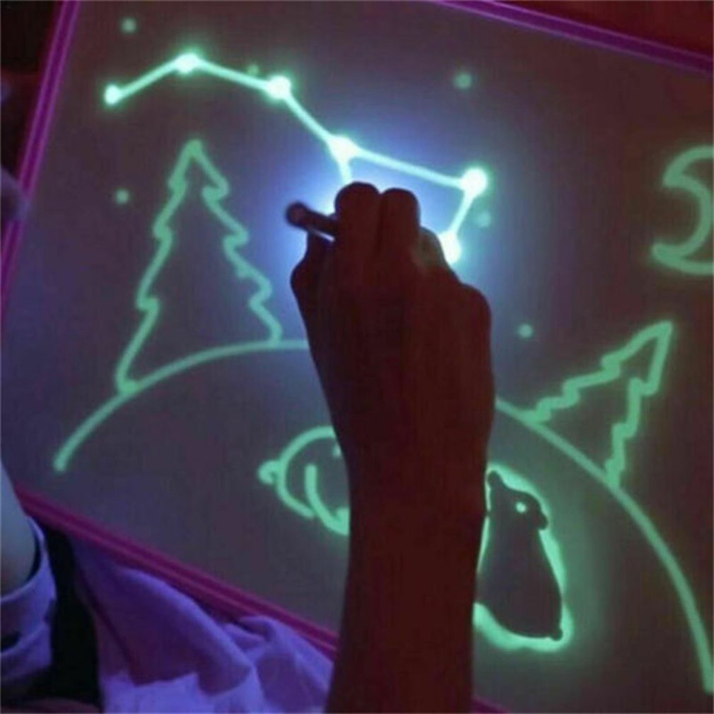 A5 A4 A3 3d Leucht Zeichnung Licht Bord Graffiti Zeichnung Bord Magie Ziehen Pädagogisches Licht Spaß Entwicklung Spielzeug Ziehen Bord