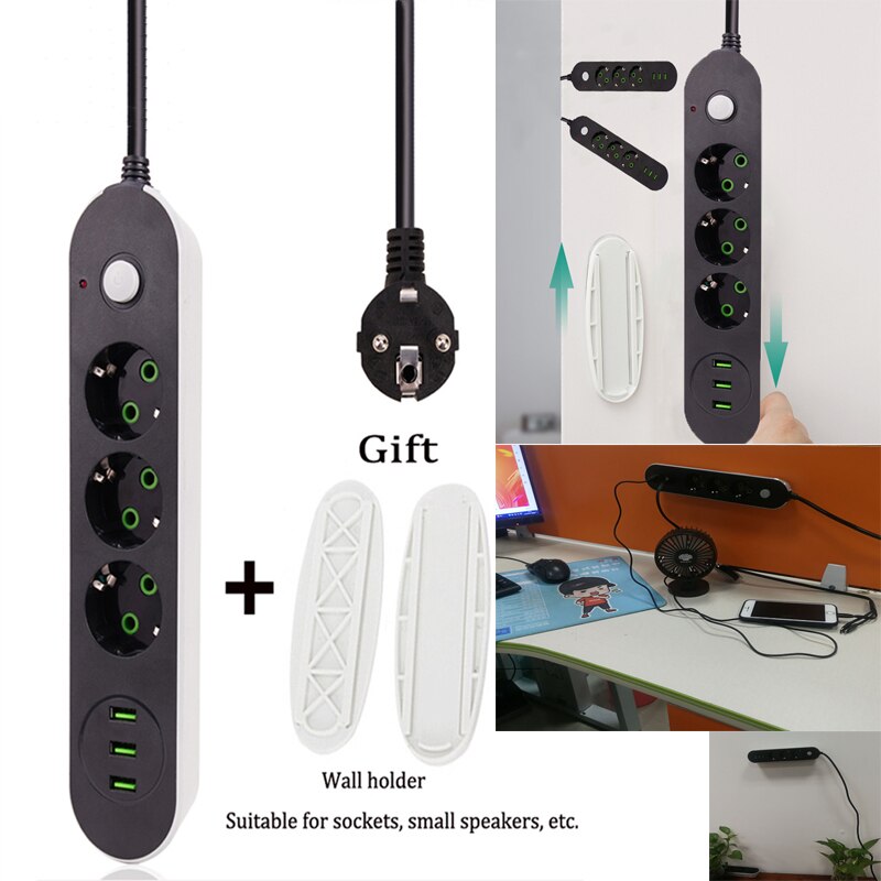 Smart USB Power Strip Socket EU Plug 3 USB Charge 5M Power Cord Wall Charge Adapter For Robot Vacuum Cleaner Humidifier