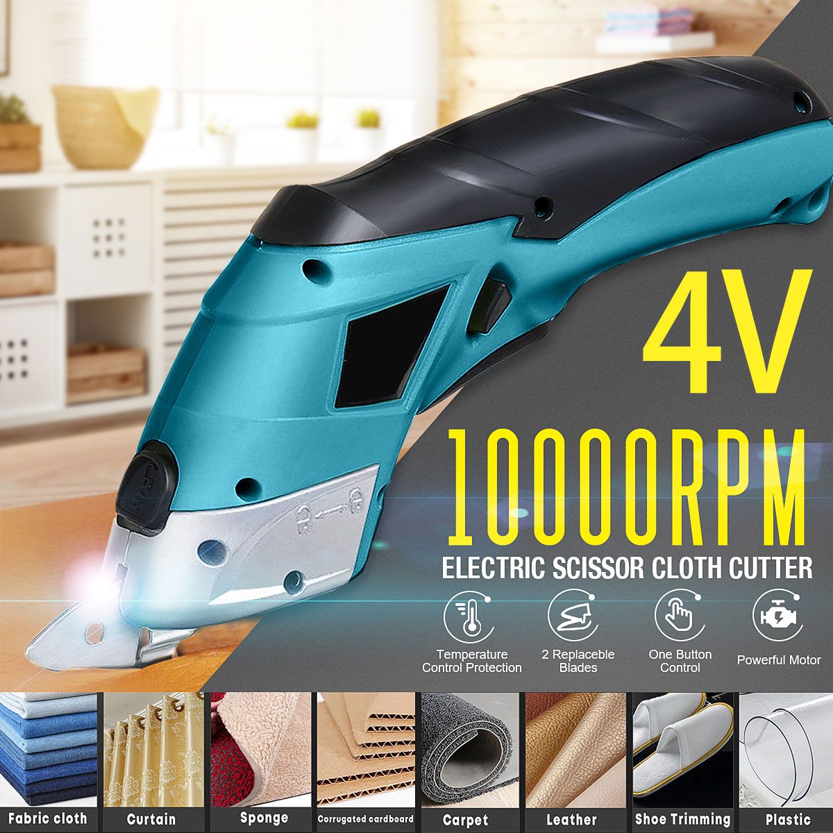 Meigar Electric Fabric Scissors Box Cutter Cordless Shears Cutting Tool for Crafts Sewing Cardboard Scrapbooking