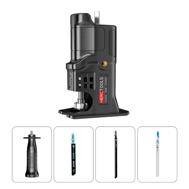 Conversiekop van schroevendraaier Elektrische boormachine naar elektrische zaag Reciprozaag Huishoudelijke multifunctionele ijzerzaag Houtgereedschap: Bruin