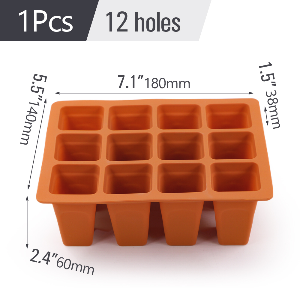 Plantes d'intérieur en silicone pour jardin, cadres de plantes, démarrage de l'escalade, pots de pépinière de semis, conteneur de propagation, boîte de culture de germination, 4 cellules, 6/12 cellules: Violet