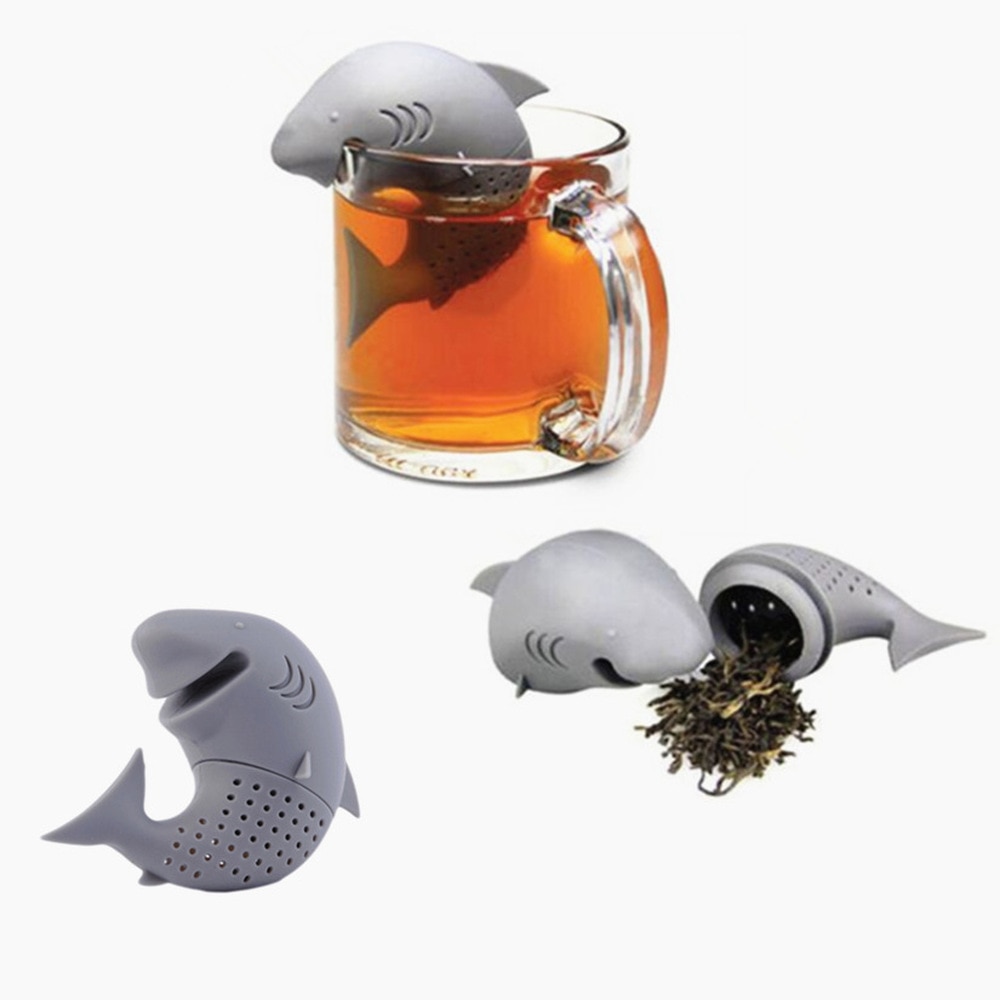 Tea Infuser American Shark Shape Silicone Strainers Tea Strainer Infusor Filter Empty Tea Bags Leaf Diffuser Accessories
