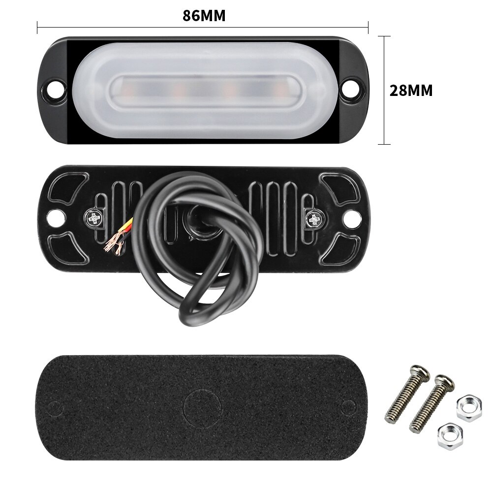 Signal lumineux 12W 4LED moto camion voiture | Urgence DC12V plastique
