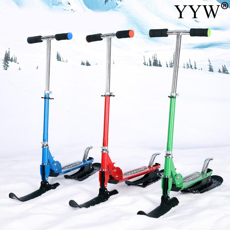 Faltbare Cabrio Roller für Kinder 2 Rad Schnee Und Straße Schiebe Räder für 4-14 Jahr Einstellbare Höhe Licht gewicht Roller