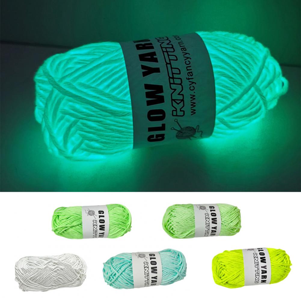 Strickgarn, gehäkelt, leuchtet im Dunkeln, grobes Garn, handgefertigt, leuchtendes, feines Garn, Strickgarn aus Wolle