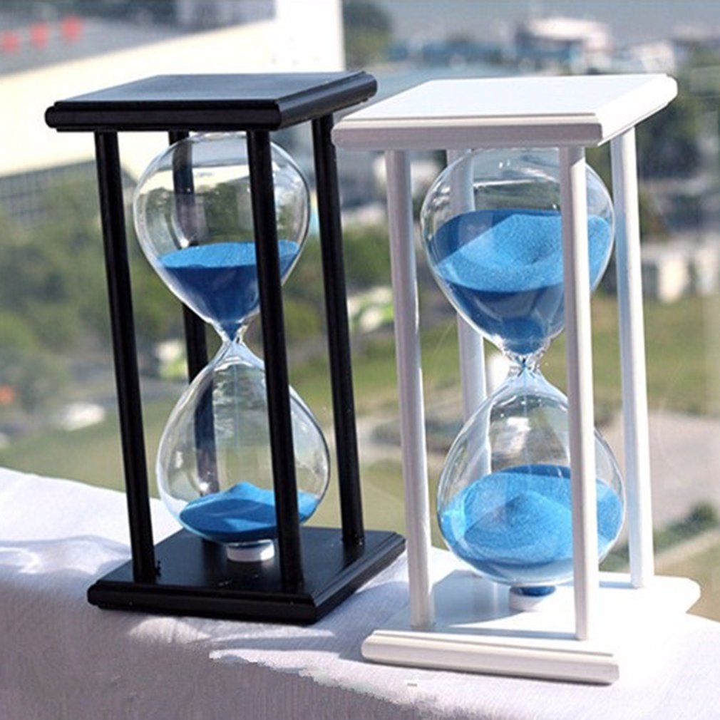 Lille kasse timeglas træhåndværk glas 30 minutter 15 minutter veninder praktisk fødselsdag