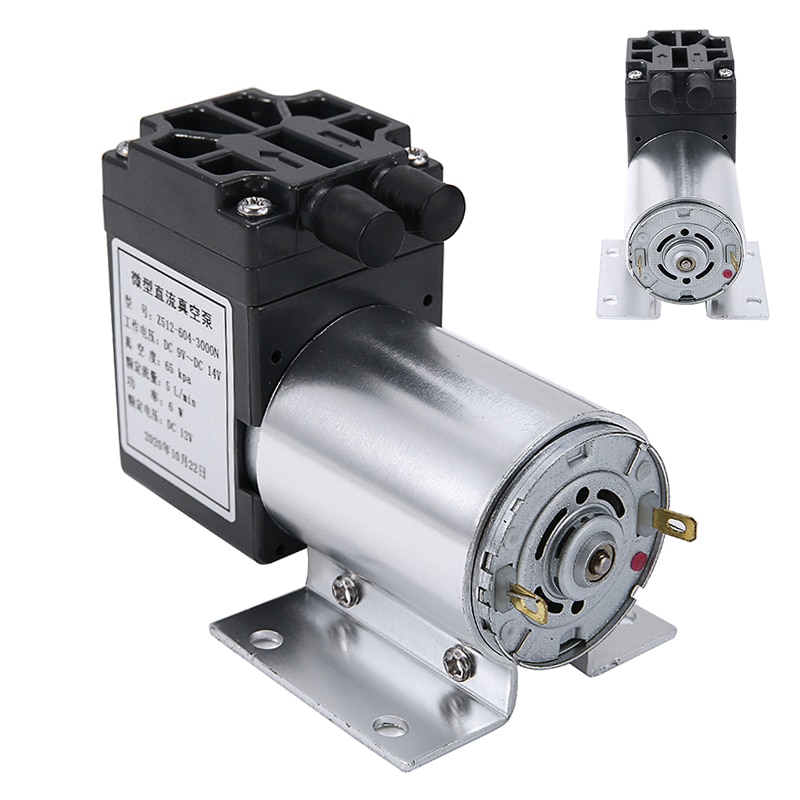 Electric Vacuum Pump High Pressure 5L/min Mini Diaphragm Pump with Holder12V 6W