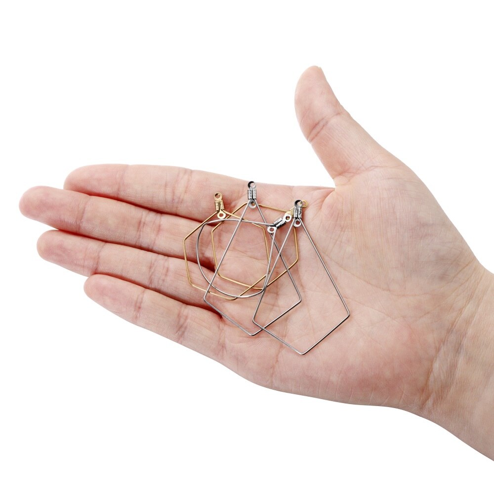 10/20 stuks roestvrijstalen oorbellen geometrische vorm hangers connector bevindingen sluitingen haken voor doe-het-zelf sieraden maken accessoires