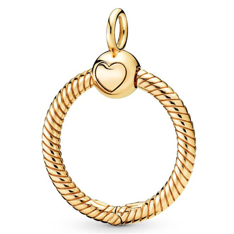 Abalorio de plata esterlina 925, accesorio con forma de corazón, pequeño, mediano, grande, corona con cuentas O colgante, compatible con pulsera Popular, joyería artesanal: 3