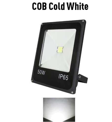 Led buitenlamp led spot reflector schijnwerper rgb 10w 20w 30w 50w waterdichte tuin 12v 220v 110v schijnwerper xc: Cob led flood wit