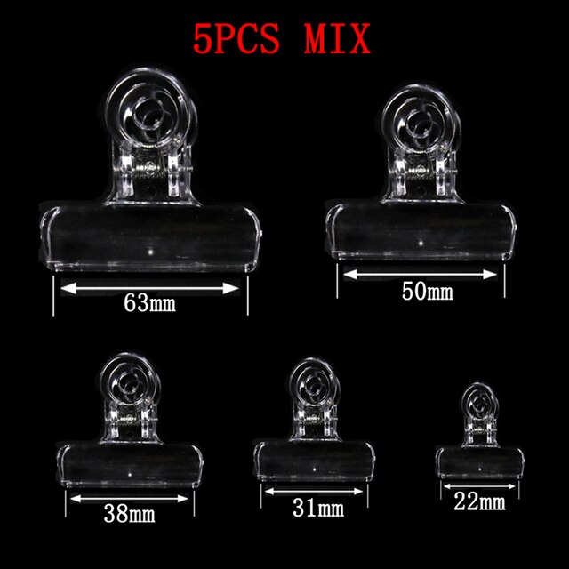 1 Set 5PCS Clear Plastic CDC Magic Tools Stacker Feather Bender Assorted Clips Dubbing Hackle Holding Tool Fly Tying Accessories: MIX