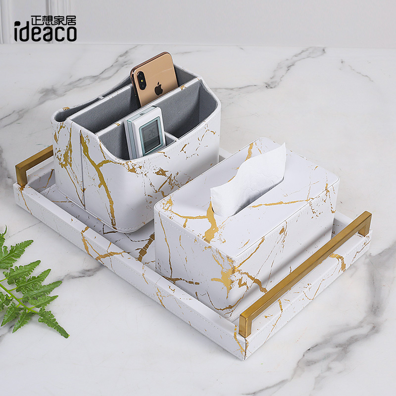 Nordic Marmer Tissue Doos Keuken Tissue Houder Papieren Handdoek Dispenser Vierkante Box Cover Servet Houder Weefsels Doekjes Case FH024