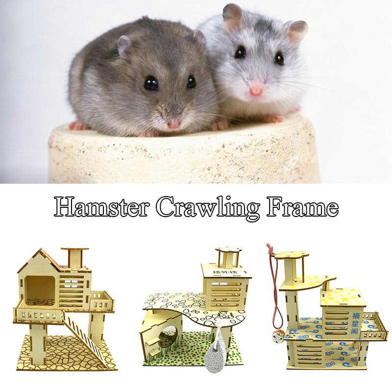 Picture of Pet Toys 5 Styles Hamster Wooden Villa House Climb... – Grandado