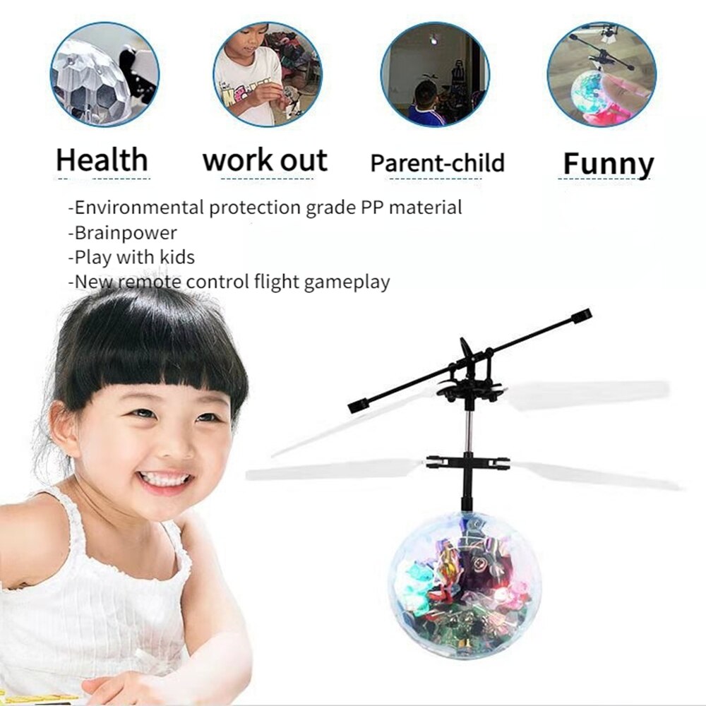 Colorful Light Suspension Induction Flying Ball USB Charging Novelty Flying Toys Aircraft Helicopter Suspended Remote Control