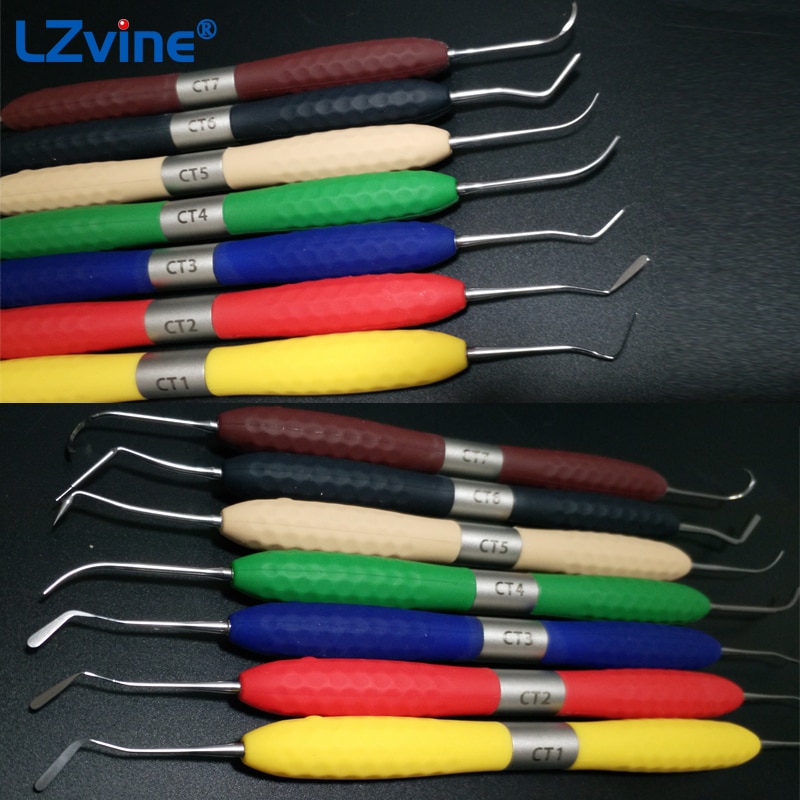 Resina dental, herramientas para esculpir, restauración estética, 7 Uds. Con caja de esterilización de alta temperatura, kit de herramientas de mano lm