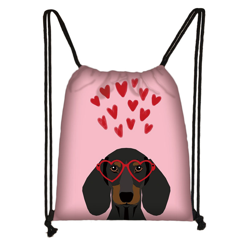 Schattige Teckel Hond Tasje Vrouwen Mannen Opbergtas Voor Reizen Tiener Jongens Meisjes Rugzak Partij Boodschappentassen: skdlapigous17