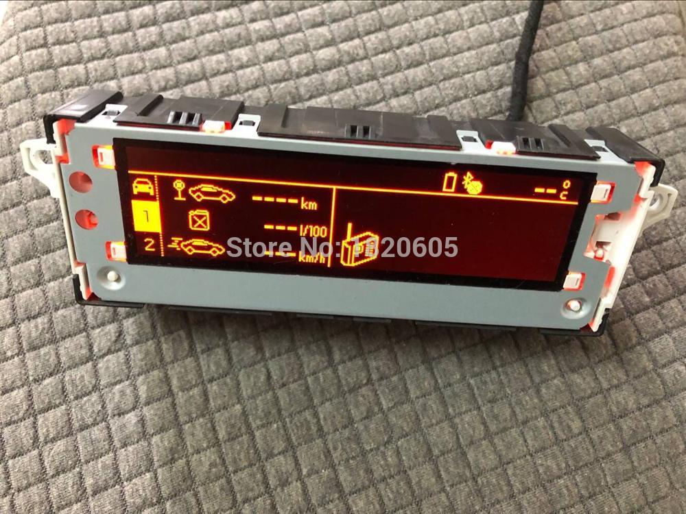 Pantalla roja genuina para coche, USB Bluetooth multifunción, monitor de pantalla de reloj, 6 pines para Peugeot 301 408 508 para Citroën C4L