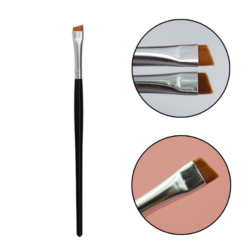 Flacher Augenbrauenpinsel, ultradünne Augenbrauen, machen-hoch-Pinsel, Eyeliner-Pinsel, dünner Eyeliner, Augenbrauenkontur, Concealer, Schönheitspinsel-Werkzeug: Grau