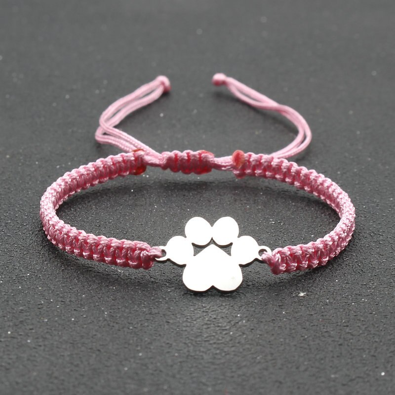 Roestvrij staal Bear Claw bedelarmband Lovers' Lucky handgemaakte gevlochten verstelbare vriendschapsarmbanden voor dames heren koppels: Licht Geel Goud Kleur